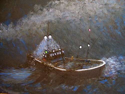 Pintura de Graciano Garcia - Noche de marejada