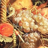 Flores y frutas al óleo con estilo barroco