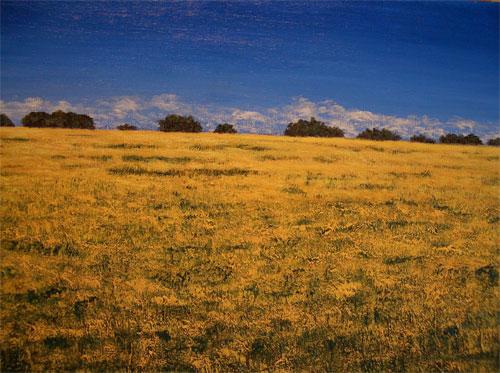 Pintura de Graciano Garcia - Azul, amarillo y verde