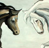 Black and white horses, by Cristina Alejos