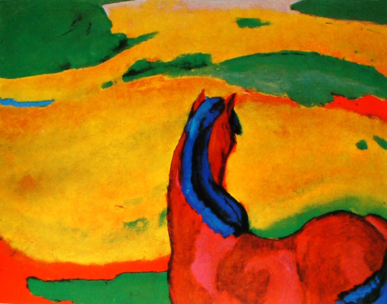 Caballo mirando un campo, Franz Marc