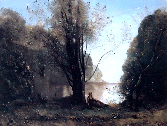 La soledad, pintura de Camille Corot