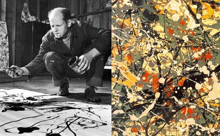 
Pollock pintando con acrílicos