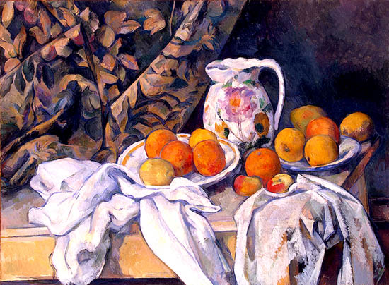 Naturaleza muerta con mantel - Cezanne