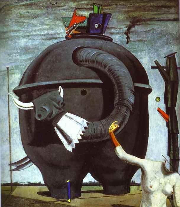 Los elefantes Pintura Max Ernst
