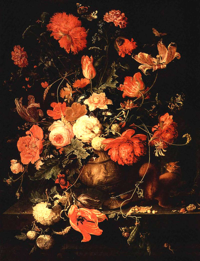 Flores al óleo Abraham Mignon