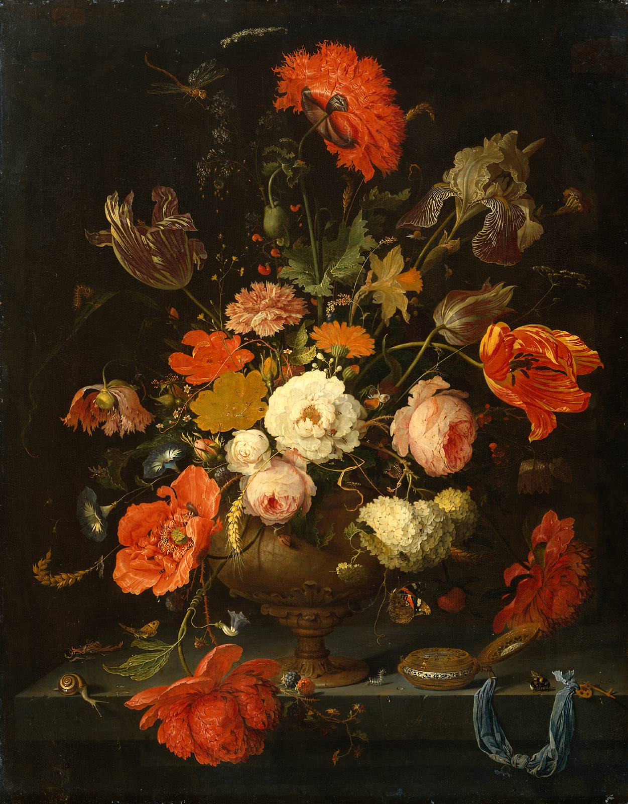 Flores al óleo Abraham Mignon