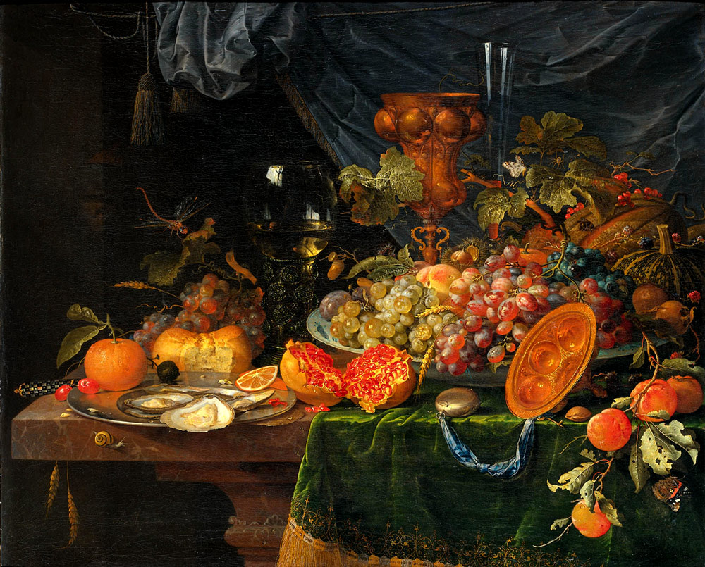 Frutas al óleo Abraham Mignon