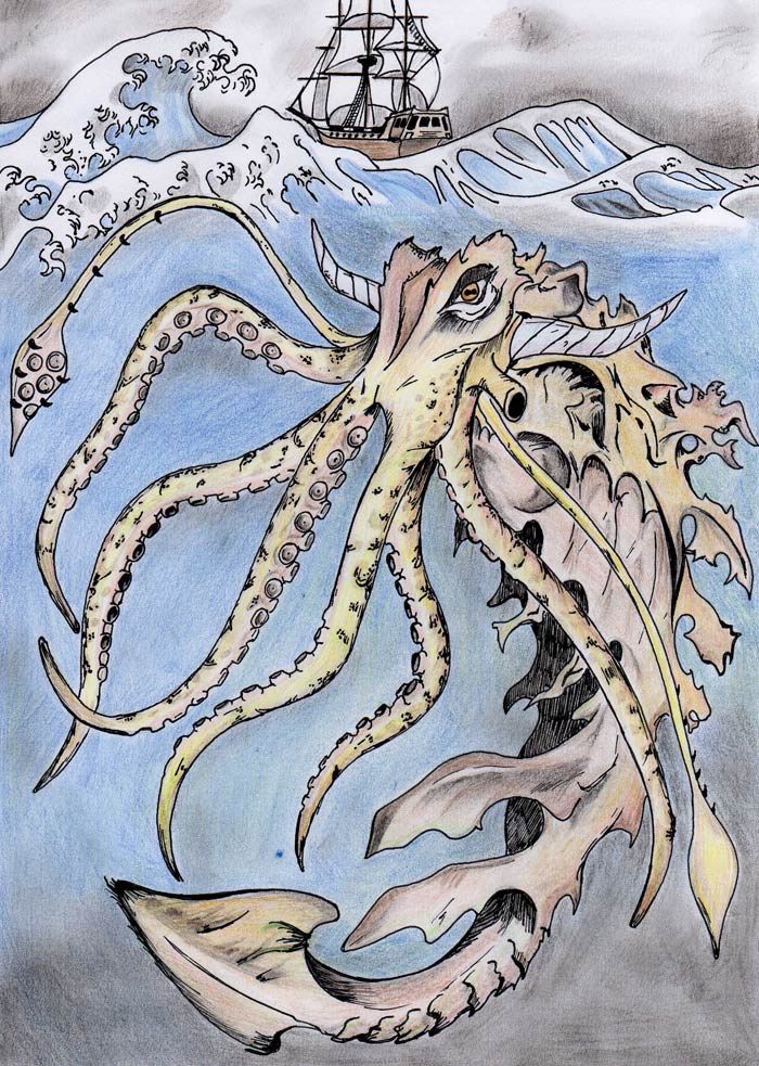 Pintar un Octopus, Pulpo Gigante o Kraken - Pintura y Artistas