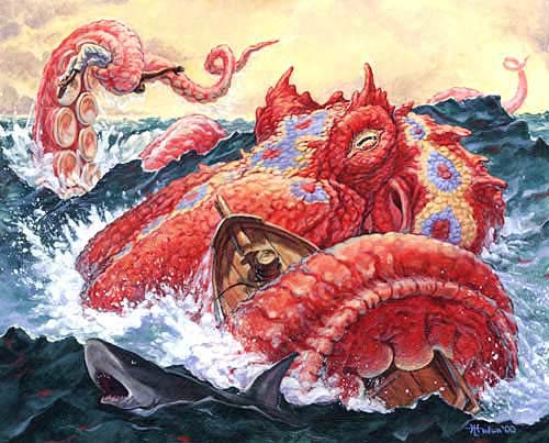Octopus, Pulpo Gigante o Kraken Pintura y Artistas