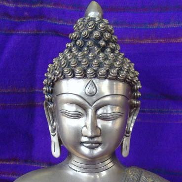 Buddha sculpture silver