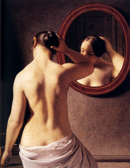 Espalda de mujer pintada por Christoffer Wilhem, clasicismo Espalda de mujer pintada por Christoffer Wilhem, clasicismo