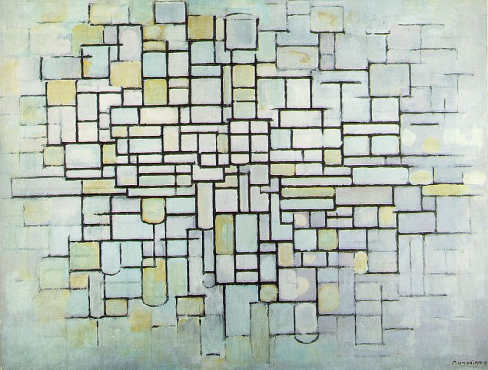 Mondrian, cuadro con colores neutros