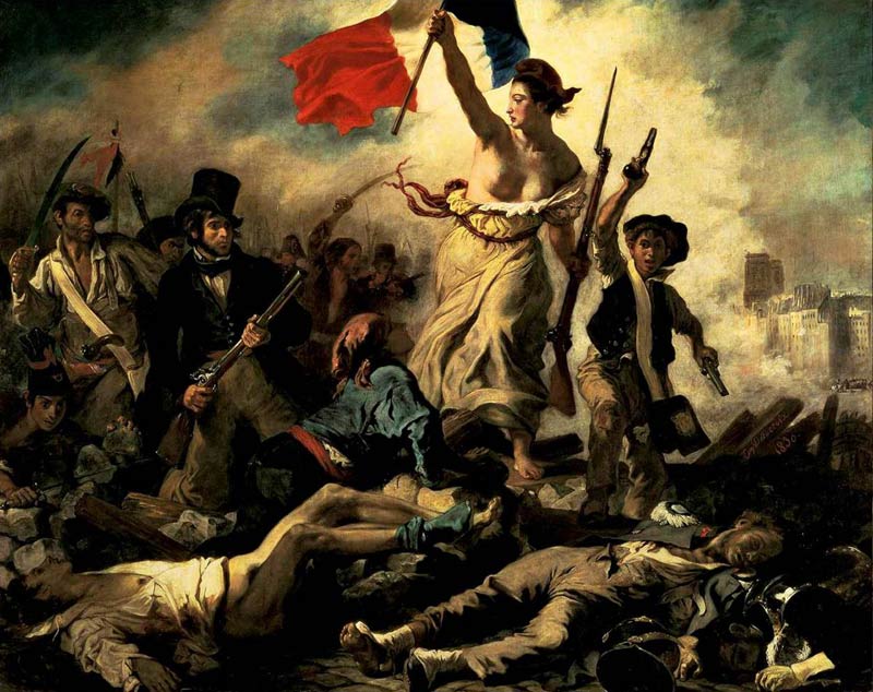 La libertad guiando al pueblo de Eugene Delacroix La libertad guiando al pueblo de Eugene Delacroix