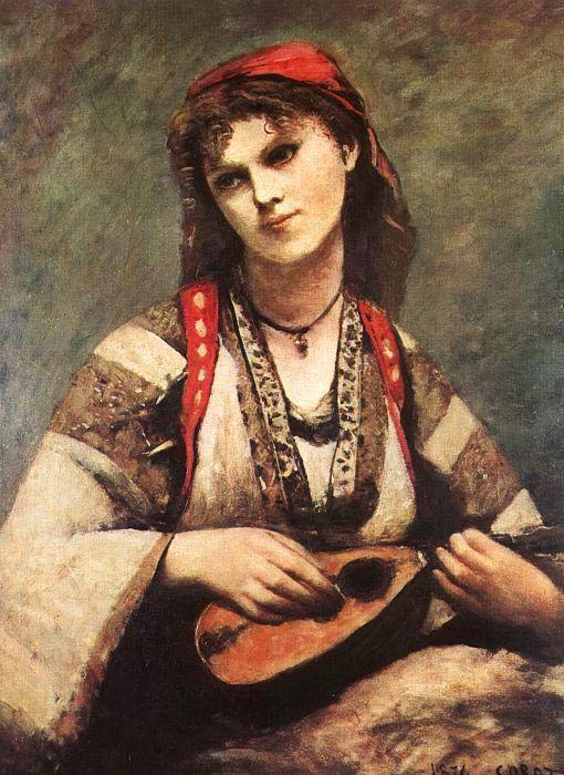 Bohemian with a Mandolin -  gitana de Corot 