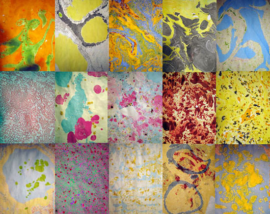 Marbling paper with oils