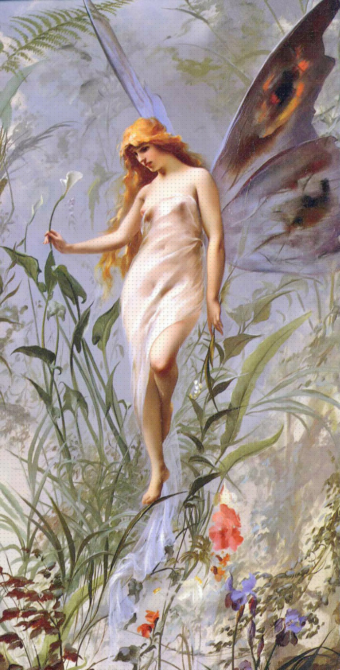 Pintura de un hada de Falero Painting of a fairy from Falero