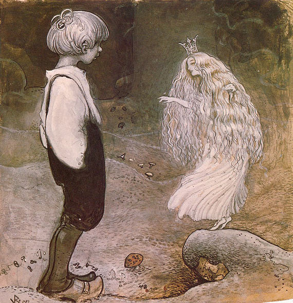 Pintura de un hada de John Bauer. Painting of a fairy by John Bauer.