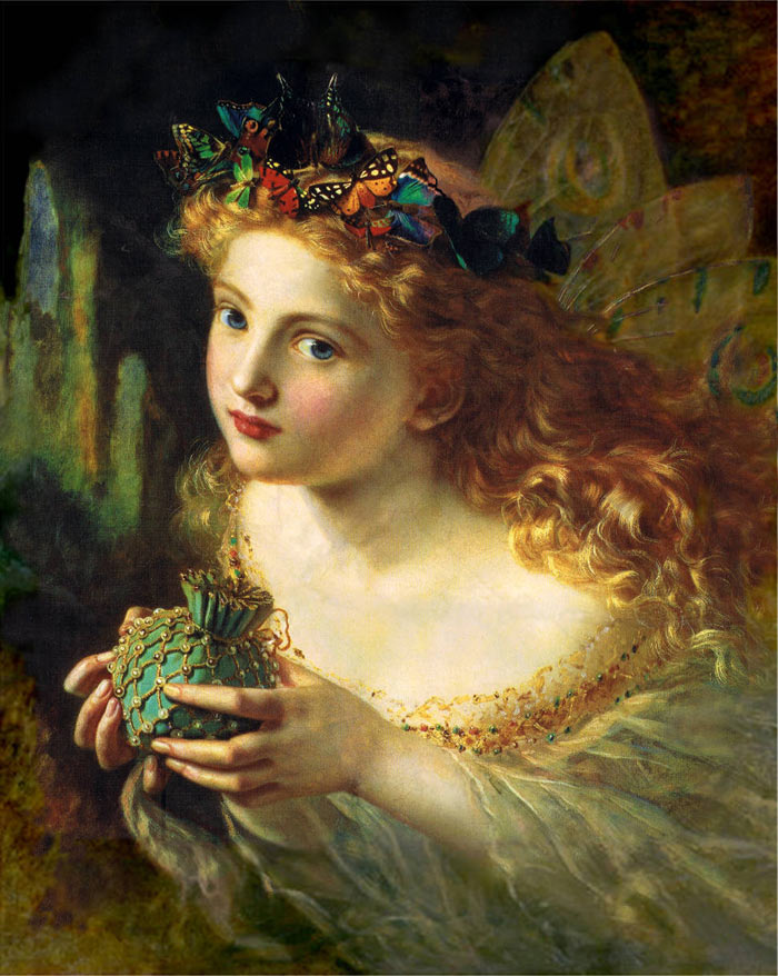 Pintura de un hada de Gengembre Anderson Painting of a fairy by Gengembre Anderson