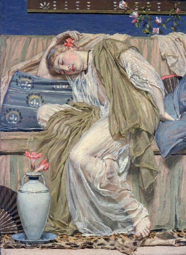 Una chica durmiendo, de Albert Moore