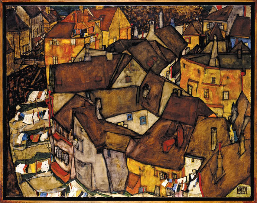 Houses painted by Egon Schiele Pintar casas