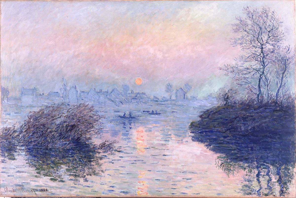 Puesta de sol en el río Sena, Monet