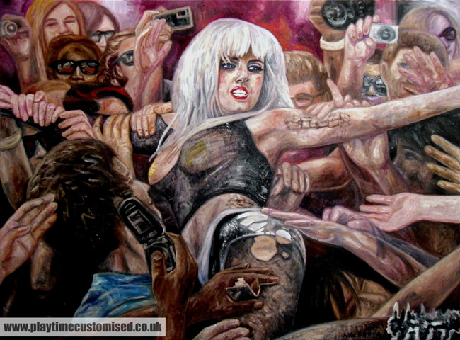 Lady Gaga en concierto, pintado por Albie Espinola