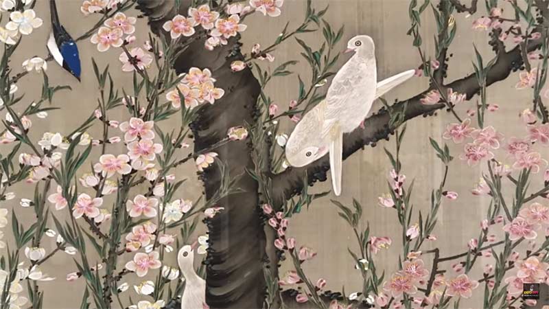 Ito Jakuchu, pintura sobre seda