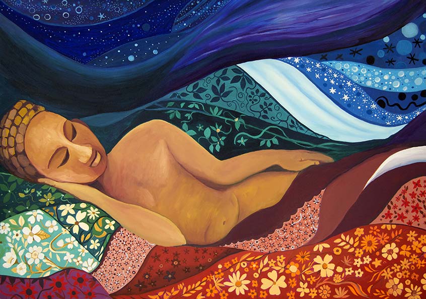 Sleeping Buddha by Cristina Alejos, oil on canvas Sleeping Buddha