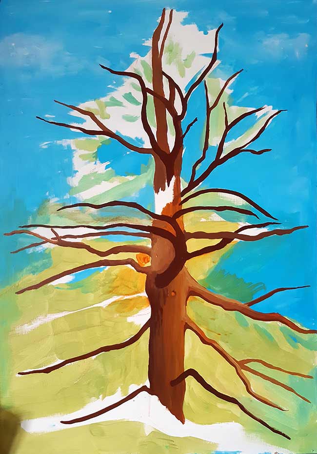 árbol cedro pintura